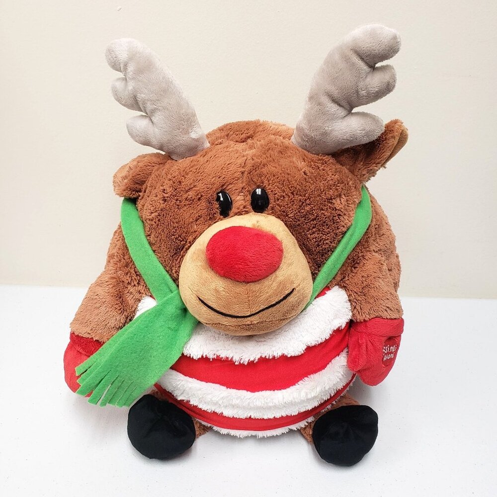 MushaBelly Chatter 12" Reindeer Christmas Holiday Sing Along Stuffed Plush